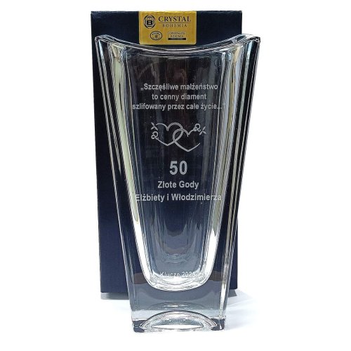 Kryształowy wazon z grawerem dla Babci OKINAWA 25 cm – personalizowany prezent