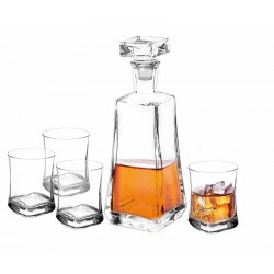 Zestaw do Whisky Karafka 750ml z GRAWEREM + 4 szklanki