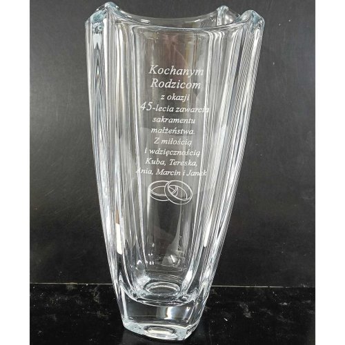Personalizowany Wazon dla Żony z Grawerem – Kryształowy COLOSSEUM 25 cm