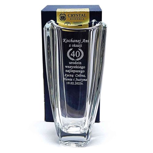 Wazon Kryształowy z Grawerem dla Żony COLOSSEUM 25 cm - dedykacja z okazji urodzin