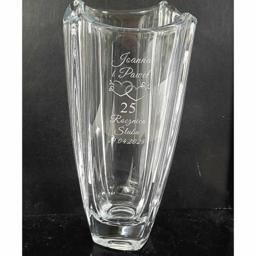 Wazon Kryształowy z Grawerem dla Żony Bohemia Colosseum 25 cm z personalizacją na rocznicę ślubu
