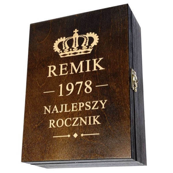 Skrzynka na Whisky z Grawerem – Prezent na Alkohol 22×16 cm na urodziny, jubileusz, podziękowania