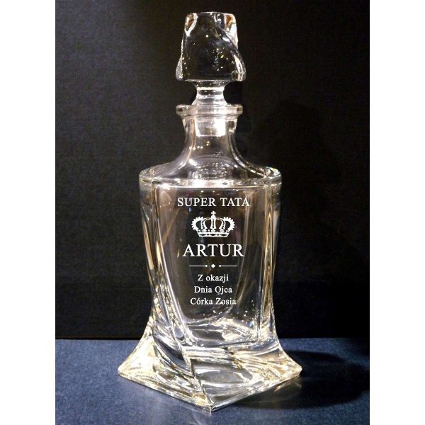 Karafka z Grawerem dla Taty – Kryształowa do Whisky i Nalewek
