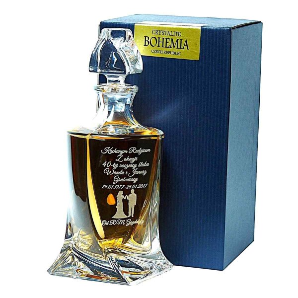 Karafka z Grawerem dla Pary – Kryształowa do Whisky i Nalewek