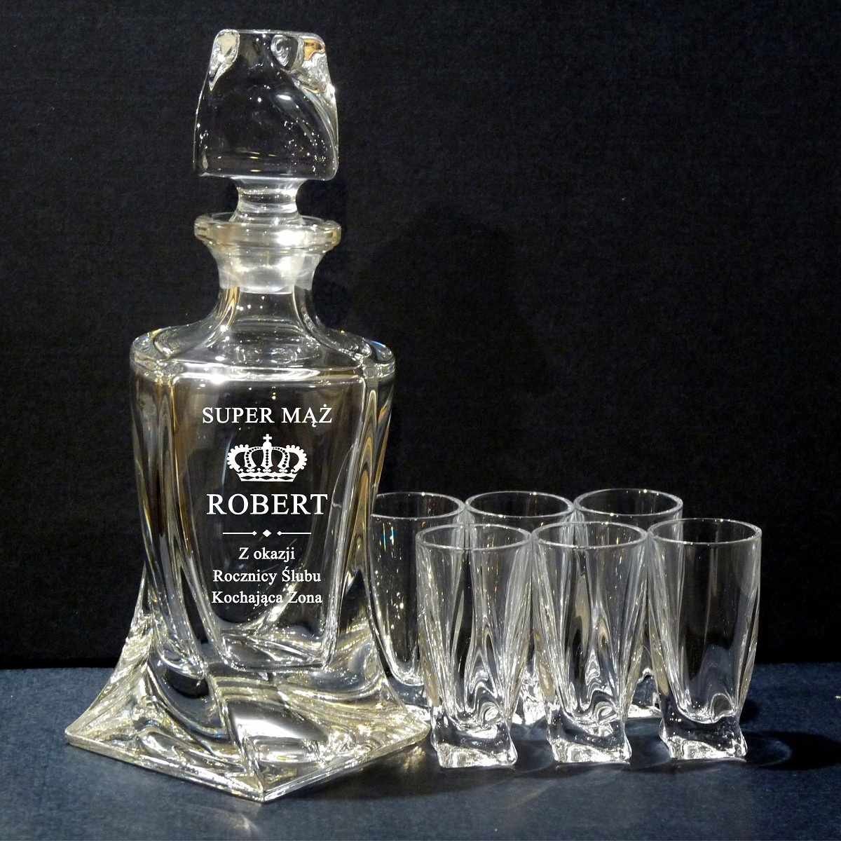 Zestaw do Nalewek z Grawerem dla Męża – Kryształowy