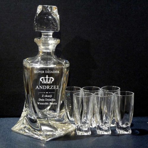 Zestaw do Nalewek z Grawerem dla Dziadka – Kryształowy