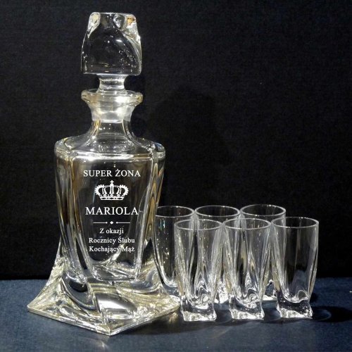 Zestaw do Nalewek z Grawerem dla Żony – Personalizowany Kryształowy Prezent