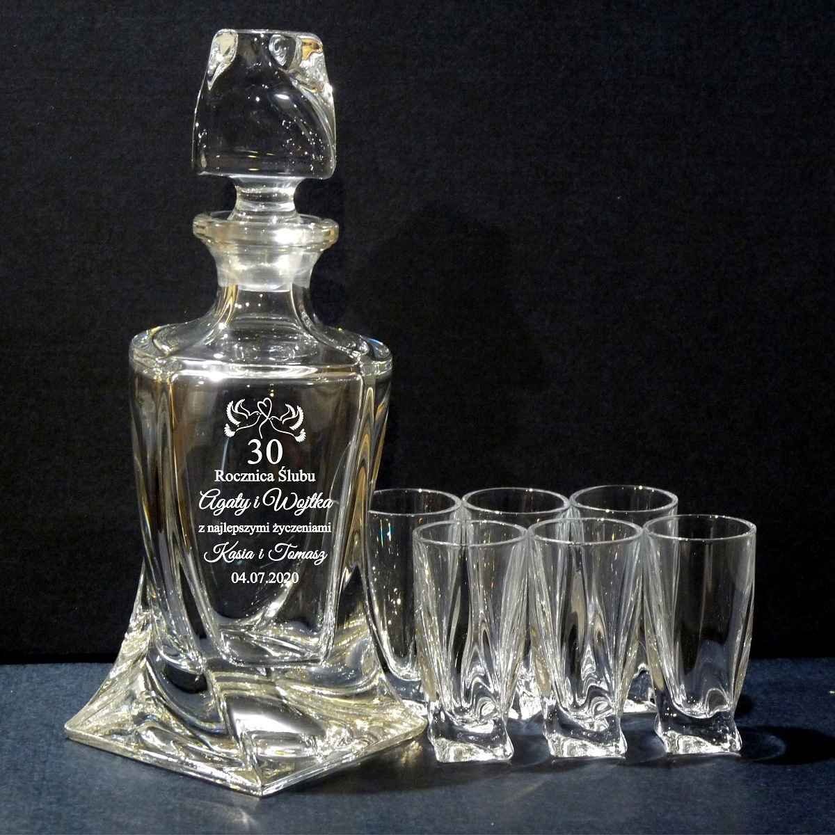 Zestaw do Nalewek z Grawerem dla Pary – Kryształowy