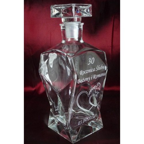 Zestaw do Whisky z Grawerem – Karafka Łamana 750 ml i 6 Szklanek - personalizowany prezent z dedykacją