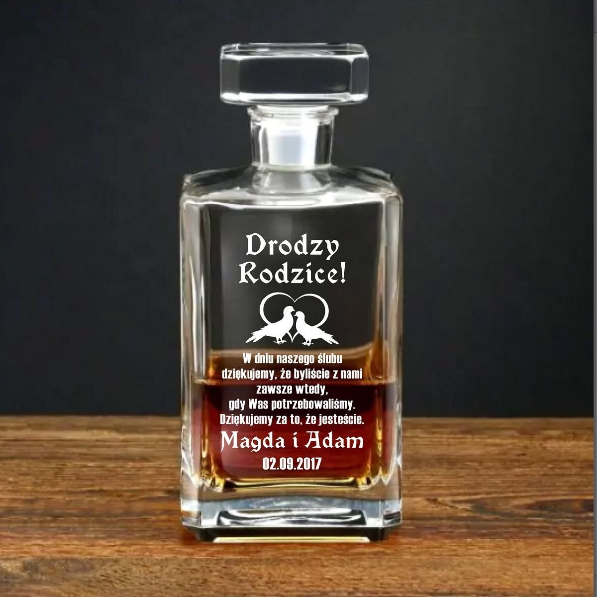 Karafka z Grawerem do Whisky, Brandy i Bourbona