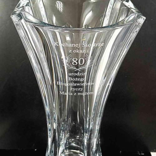 Wazon kryształowy Colosseum 30 cm - personalizowany grawer na urodziny