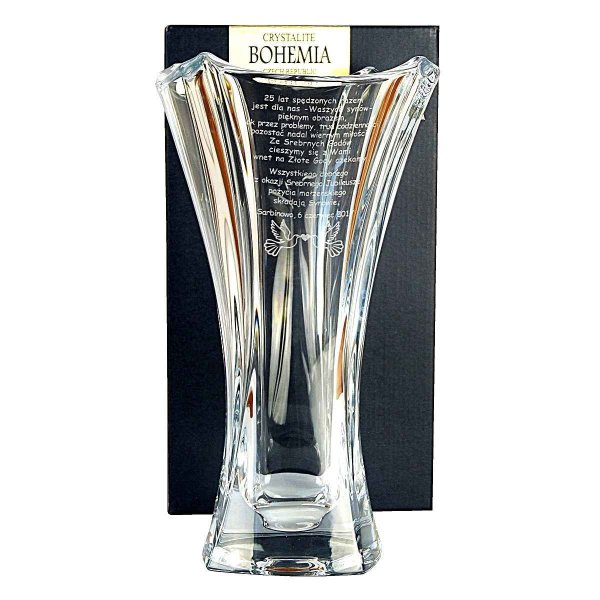 Wazon z Grawerem dla Pary – Kryształowy Colosseum 30 cm