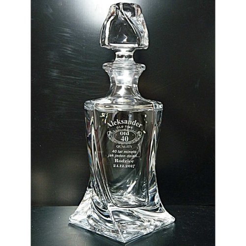 Karafka do Nalewek z grawerem na urodziny - element Zestawu QUADRO