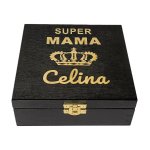 Szkatułka z grawerem drewniana czarna