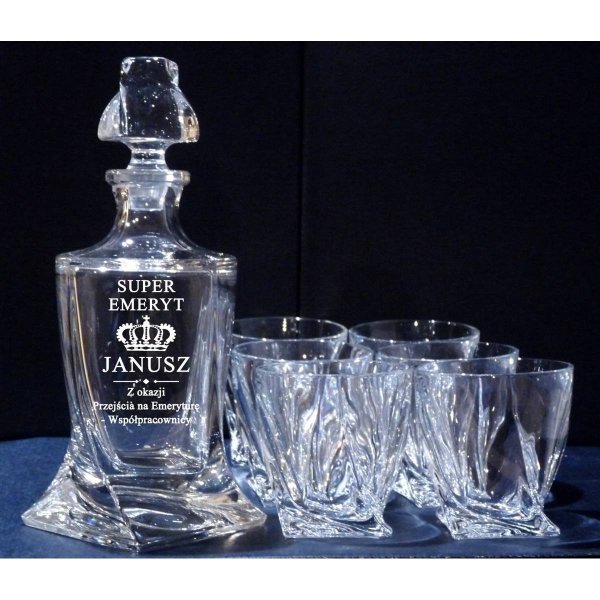 Zestaw do Whisky z Grawerem dla Emeryta - prezent na emeryturę