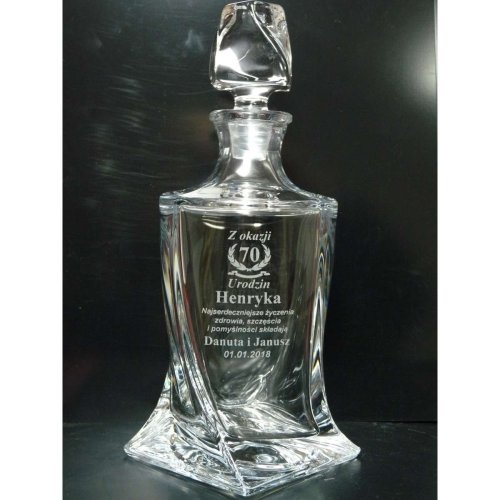 Zestaw do Whisky z Grawerem dla Emeryta - personalizowana karafka