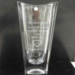 Wazon z Grawerem na Emeryturę – Kryształowy OKINAWA 25 cm z dedykacją