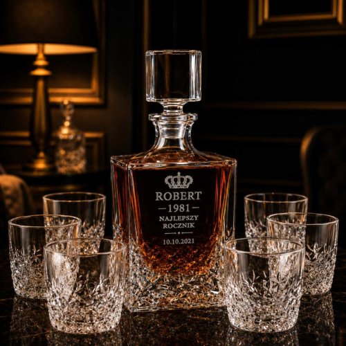 Zestaw do Whisky z Grawerem – Kryształowy Nicolette