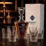Zestaw do Whisky z Grawerem ROCKY – Karafka Kryształowa i 6 Szklanek
