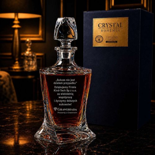 Karafka z Logo Firmy i Grawerem – Kryształowa do Whisky
