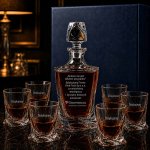 Zestaw do Whisky z Grawerem i Logo Firmy – Karafka i 6 Szklanek QUADRO
