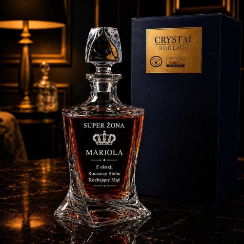 Karafka z Grawerem dla Żony – Kryształowa do Whisky i Nalewek