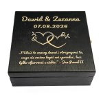 Szkatułka z Grawerem 16x16 cm Drewniana – Czarna