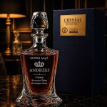 Karafka z Grawerem dla Męża do Whisky – Kryształowa QUADRO