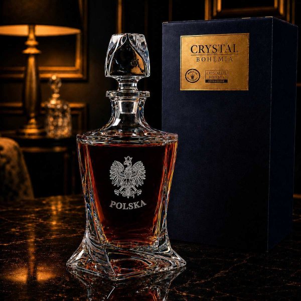 Karafka z Grawerem dla Patrioty do Whisky – Kryształowa QUADRO
