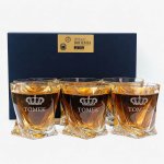 Szklanki do Whisky z Grawerem – Kryształowe QUADRO 6 sztuk