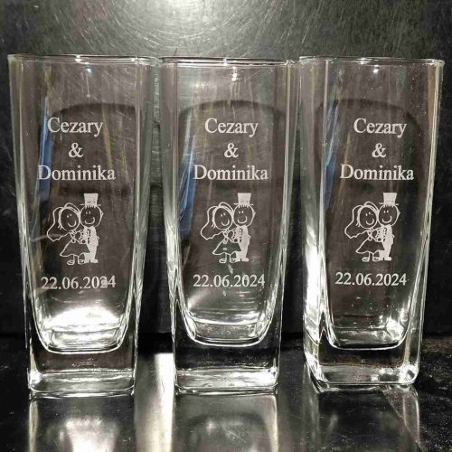 Komplet 6 Wysokich Szklanek do Drinków z Grawerem na rocznicę