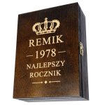 Drewniana Skrzynka na Whisky z Grawerem - personalizacja na urodziny