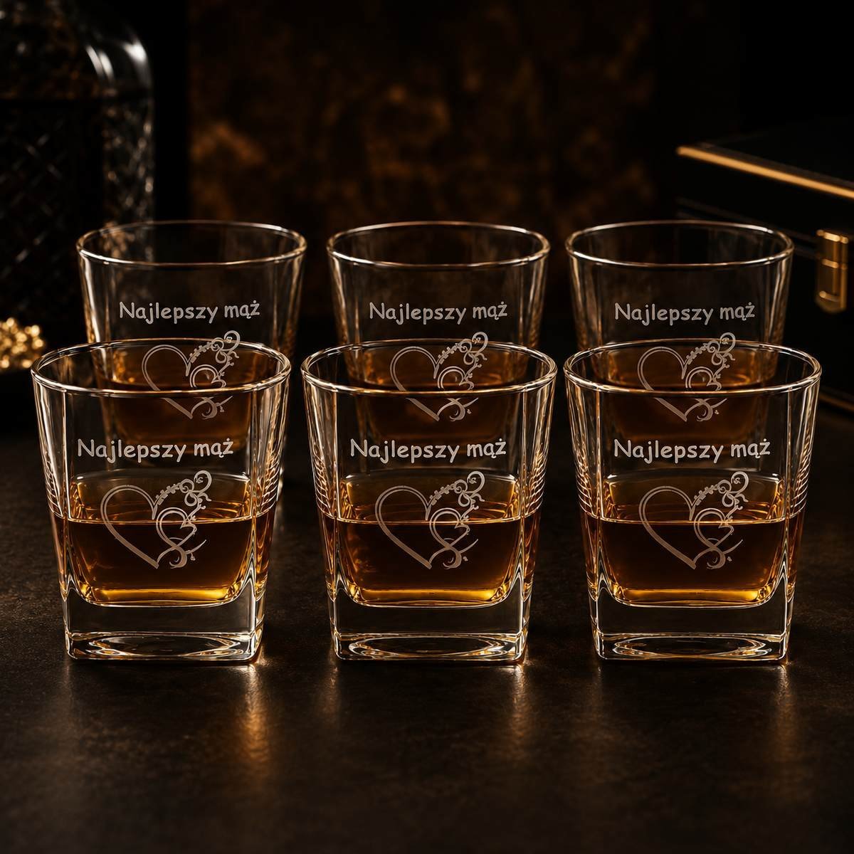 Szklanki do Whisky z Grawerem LUMINARC – Komplet 6 sztuk