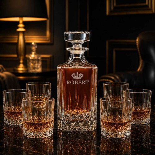 Zestaw do Whisky z Grawerem – Karafka i 6 Szklanek RCR Opera