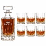 Kryształowy Zestaw do Whisky z Grawerem RCR Opera – Karafka i 6 Szklanek