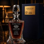 Karafka z Grawerem dla Taty do Whisky – Kryształowa QUADRO
