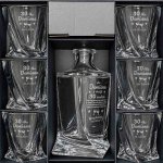Zestaw do Whisky z Grawerem – Kryształowa Karafka i 6 Szklanek w pudełku Bohemia