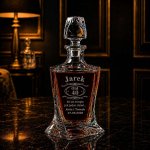 Karafka do Whisky z Grawerem na Urodziny – Kryształowa QUADRO