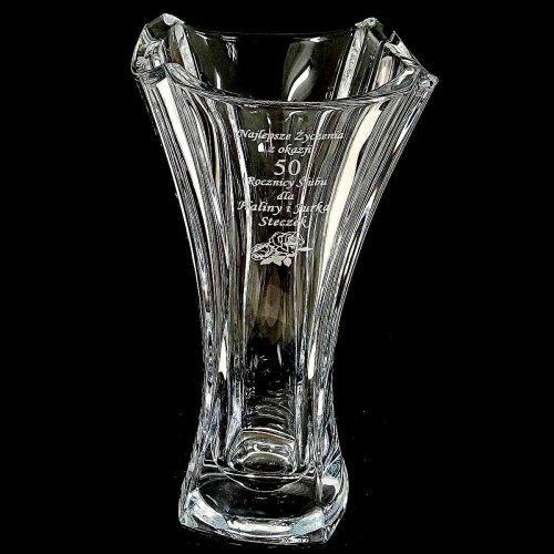 Wazon Kryształowy z Grawerem na Rocznicę Ślubu - Bohemia Colosseum 30 cm