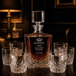 Zestaw do Whisky z Grawerem NICOLETTE – Kryształowa Karafka i 6 Szklanek