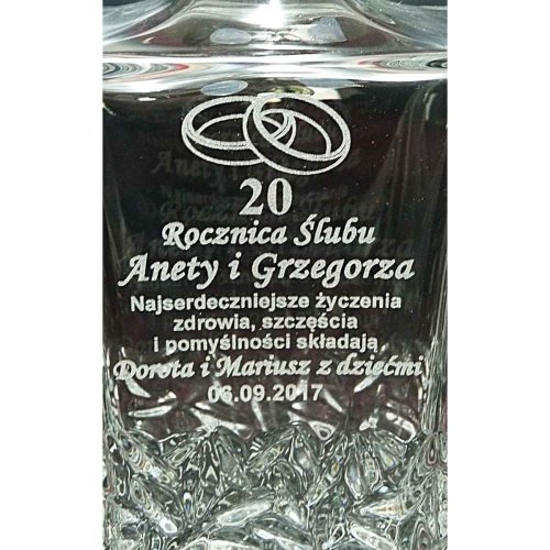 Grawer z okazji rocznicy ślubu na Karafce z Zestawu do Whisky Nicolette
