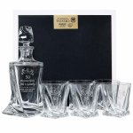 Zestaw do Whisky z Grawerem dla Pary na Rocznicę Ślubu – Kryształowa Karafka i 6 Szklanek QUADRO
