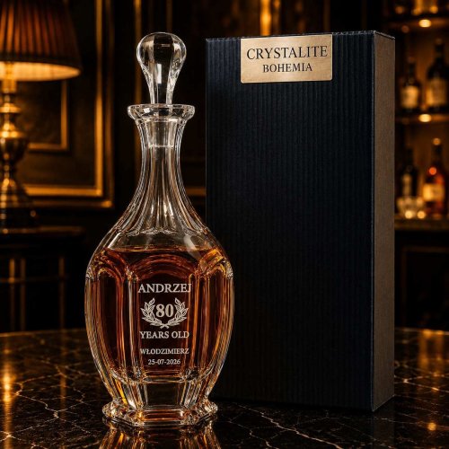 Karafka z Grawerem do Whisky, Wina i Nalewek SAFARI – Kryształowa