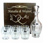Kryształowy Zestaw do Whisky z Grawerem Safari BOX