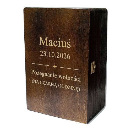 Skrzynka na Whisky z Grawerem na Wieczór Kawalerski