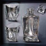 Kryształowa Karafka i 2 Szklanki QUADRO - Zestaw do Whisky w pudełku
