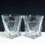 2 kryształowe Szklanki do Whisky QUADRO z grawerem na rocznicę ślubu